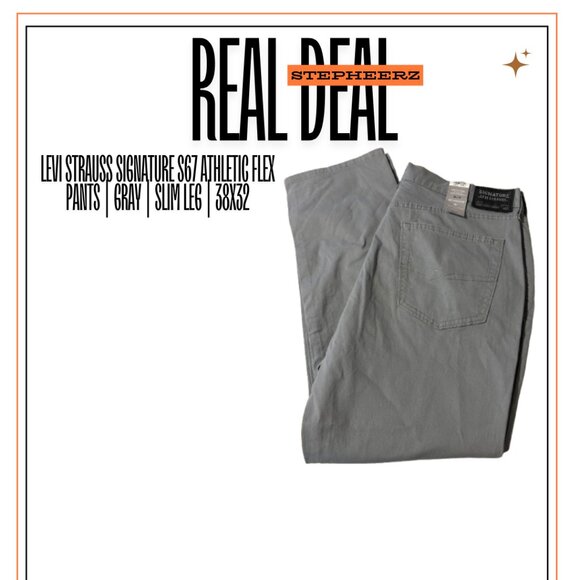 Levi Strauss Signature S67 Athletic Flex Pants | Gray | Slim Leg | 38x32 - Picture 1 of 1